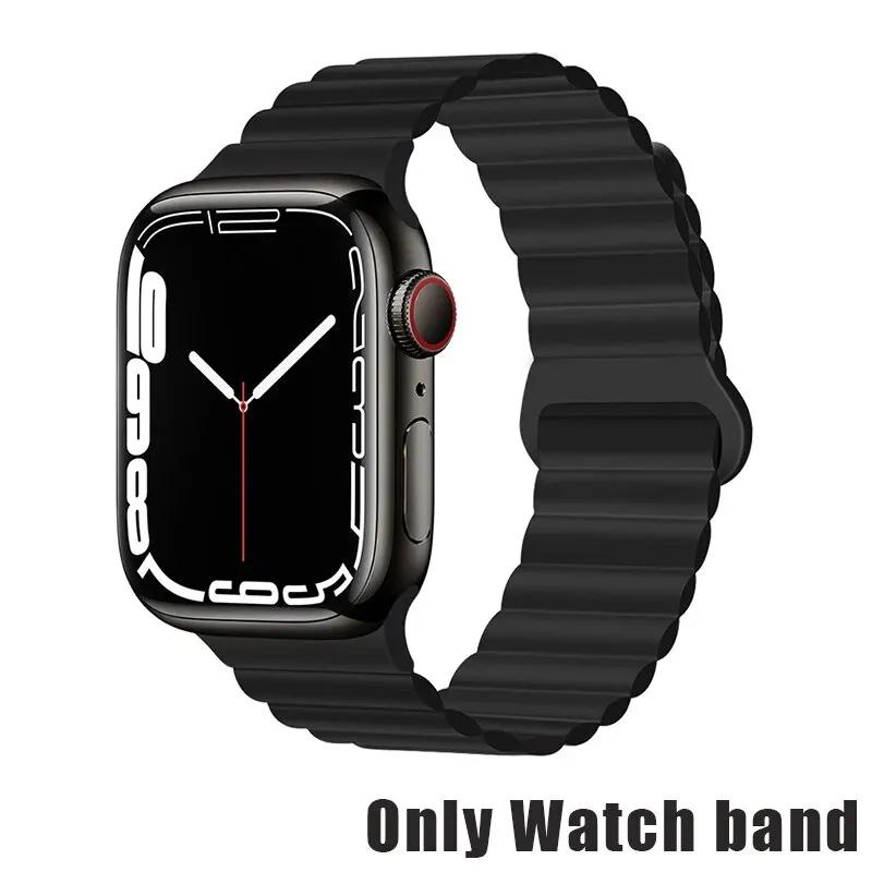 

Silicone Strap for Apple Watch Band Ultra 49mm 44mm 45mm 40mm 41mm 42mm Magnetic Sport Watchband IWatch Serise 9 8 7 6 5 4 3 SE 38mm 40mm 41mm