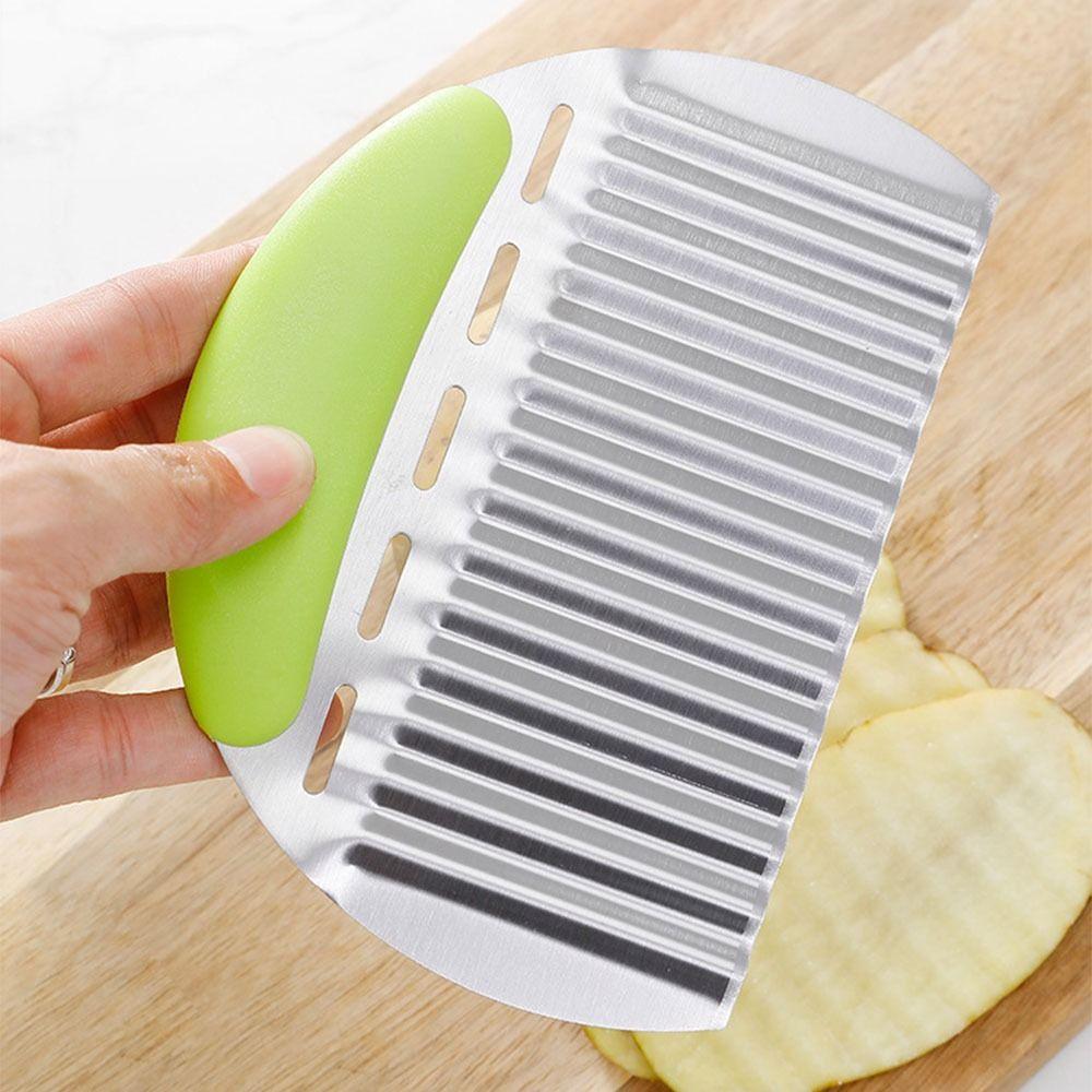 Ergonomic Handle French Fries Cutter Wave Shape Potato Slicer Crinkle Cutter  Cutter Tools