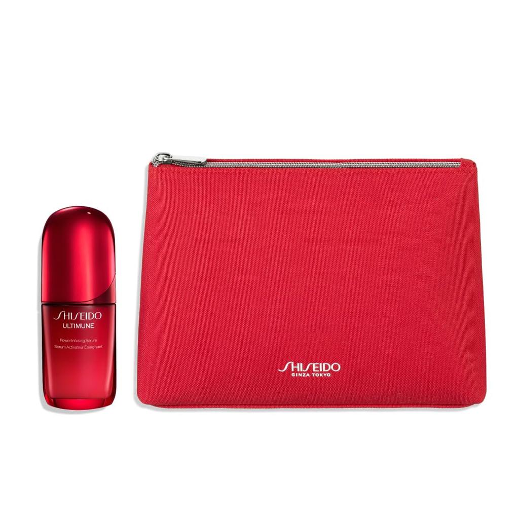 SHISEIDO Ultimune Online Store Exclusive Kit 50mL Serum LISA Collaboration Special Pouch Exfoliating Serum Texture Green Floral Scent Dryness Shiseido