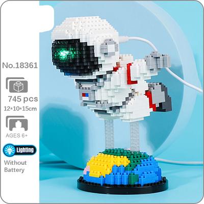 18361 Spazio Astronauta Astronauta Vola Terra Stella LED Modello di Luce Mini Blocchi di Diamante Mattoni da Costruzione Giocattolo per I Bambini Senza Scatola