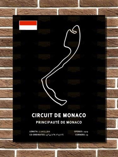 Monaco Circuit Layout Metal Sign Garage Sign Wall Plaque Man Cave Bar SignAluminumtin sign