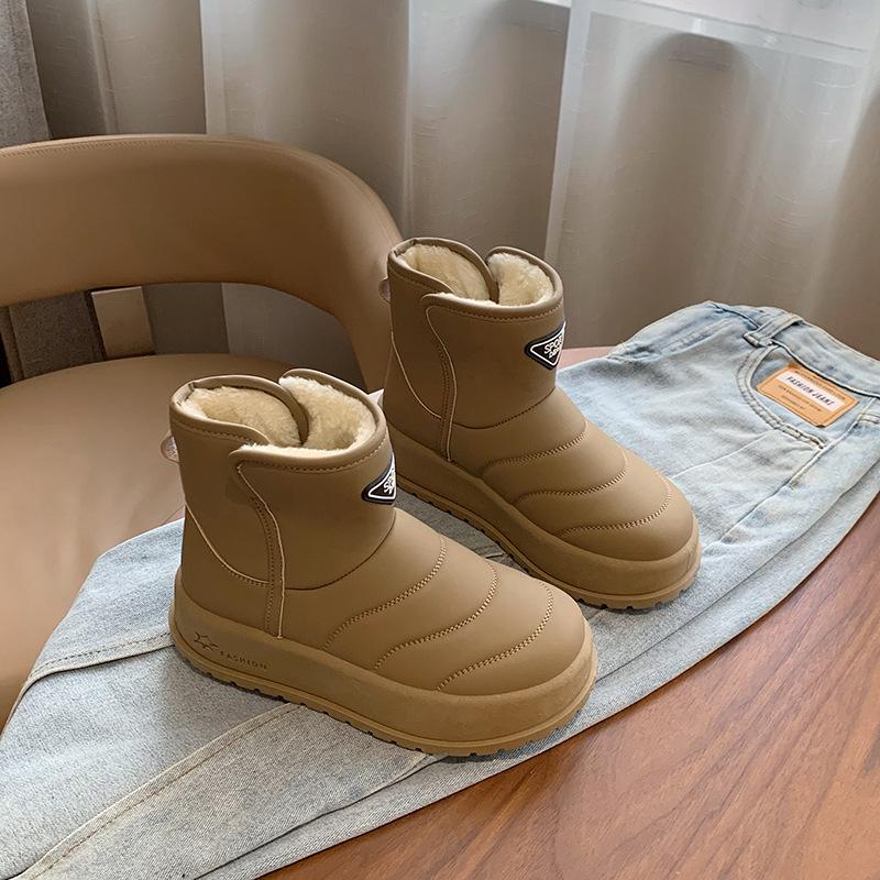 

Женские зимние бархатные высокие зимние ботинки 2024 года — теплая, стильная повседневная обувь в корейском стиле (Модель КТ2822) 37 верблюд