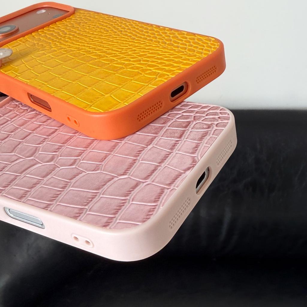 Crocodile Pattern Is Suitable for Apple 17Promax Mobile Phone Case IPhone15Pro Case 12 Trendy Girl