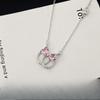 Ring Diamond-inlaid Love Pink Bow Necklace Temperament Sweet Girlish Collarbone Chain