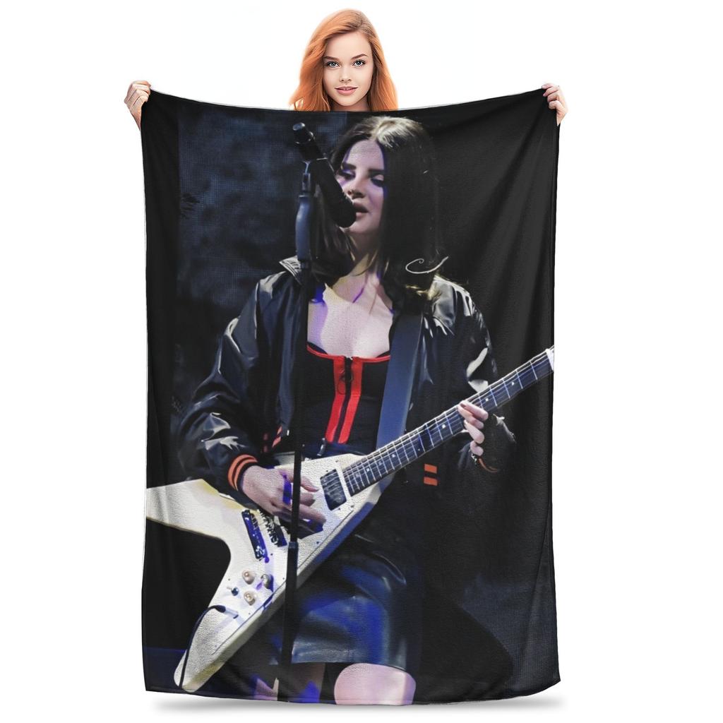 American Singer Lana Del Rey Blanket Pop Culture Music Flannel Novelty Soft Throw Blanket for Home Spring/Autumn