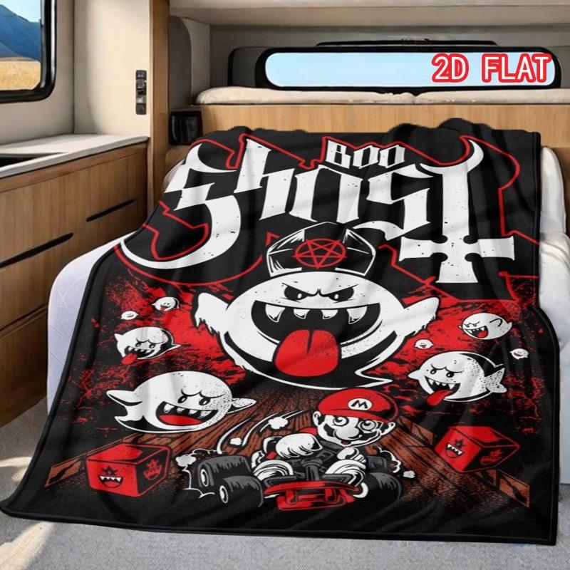 Luigi s Mansion Boo Ghost Flannel Blanket, Game Themed Throw Blanket 80cm x 120cm