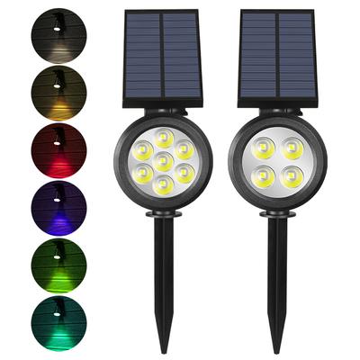 1 szt. Reflektor solarny wtykany lampa trawnikowa LED światło projekcyjne zewnętrzne wodoodporne dekoracja ogrodu krajobrazowego ogrodu lampa ogrodowa
