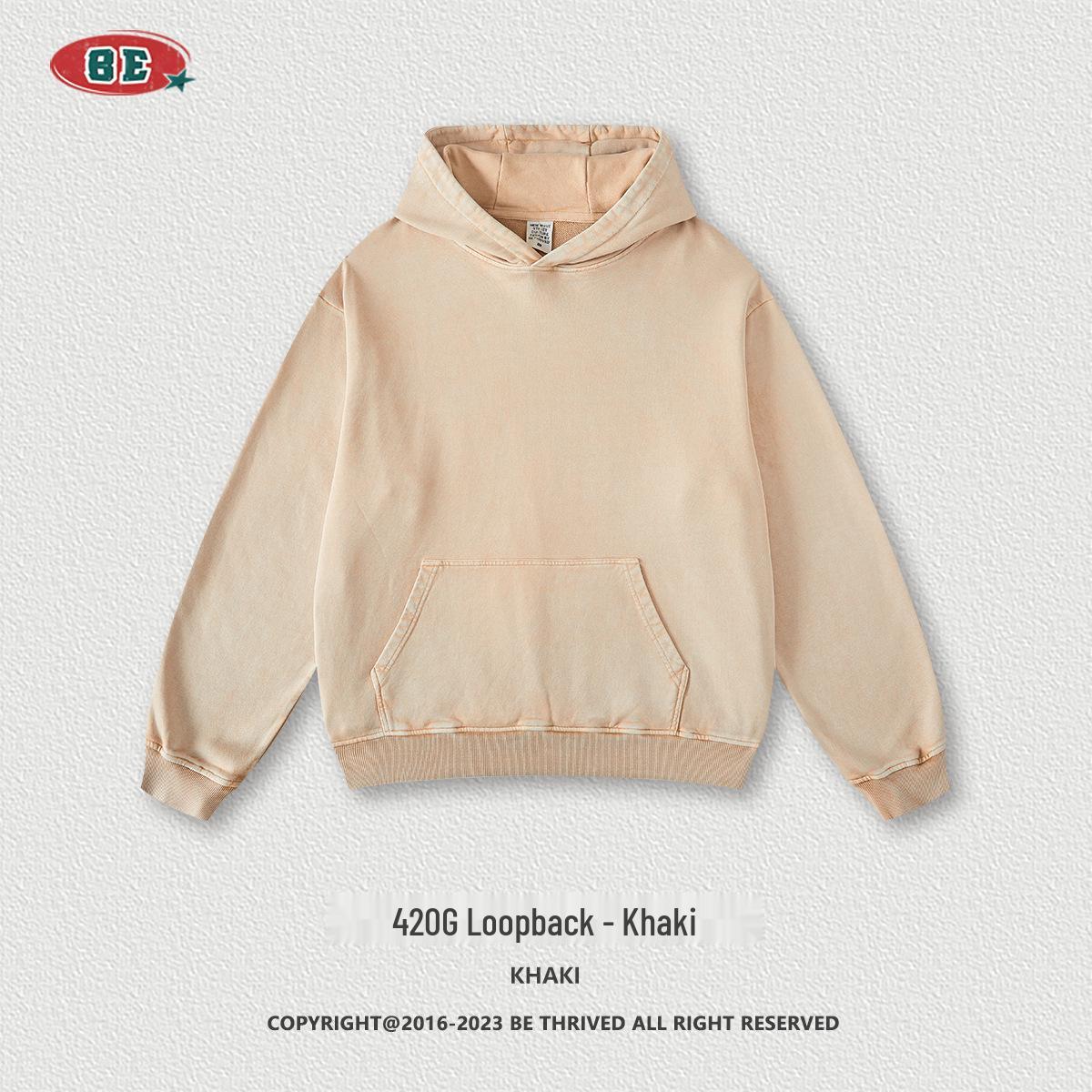 Men s BE 2025 Autumn/Winter Vintage Tie-Dye Loose Fit Hoodie Small