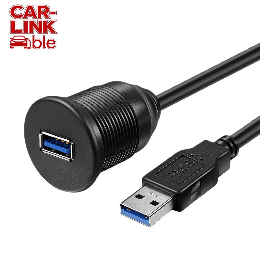 Waterproof USB 3.0/2.0 Male to Female Extension Cable for Car, Motorcycle, Boat Dashboard