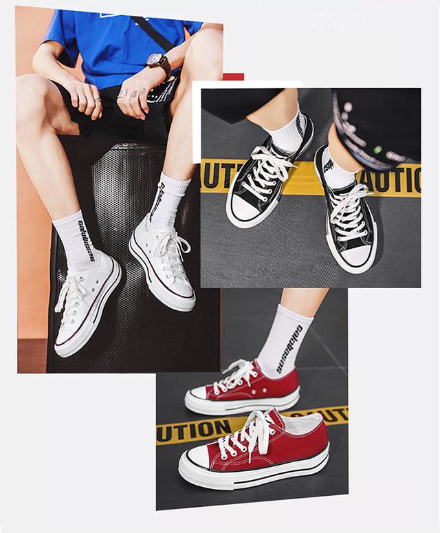 2026 Spring Warrior Low-Top Canvas Shoes: Black & White Casual Sneakers for Men & Women with Thick Soles