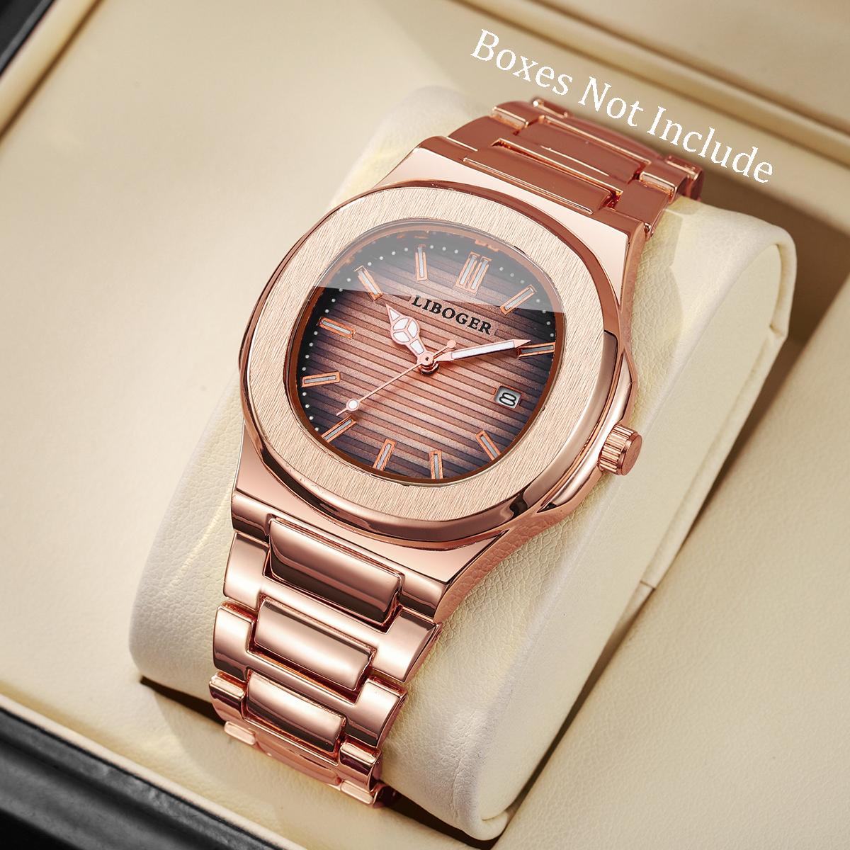 

Роскошные мужские деловые часы Модные квадратные кварцевые часы для мужских часов с календарем Reloj Hombre