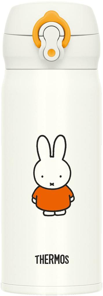 Termoska na vodu vakuově izolovaný mobilní hrnek 400ml Miffy Bílá Oranžová JNL-404B WH-OR