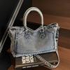 Large Capacity Denim Cotton Shoulder Crossbody Bag Fashion Designer Handbag Ladies Tote Bags Luxury Women Durable Purses Sac