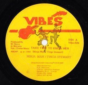 

12inch Record TINGA STEWART NINJAMAN Take Time To Know Her VIBES026 Vibes 1988 US Reggae Ska Dub Used