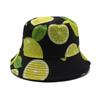Tropical Print Fruit Pattern Bucket Hat Women Summer Lemon Sports Visor Hat Casual Pot Hat