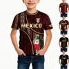 Kinder Freizeit Sport Trikot Mexiko Muster Aufdruck Kurzarm Fußball Fan Shirt Leichtes Atmungsaktives Material Geeignet für Outdoor-Aktivitäten