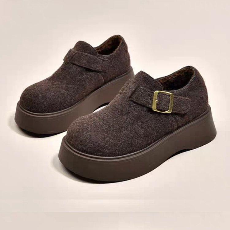 

Grey platform Birkenstocks, new autumn and winter velvet warm snow boots, cotton shoes casual 40 темно-коричневого кольору