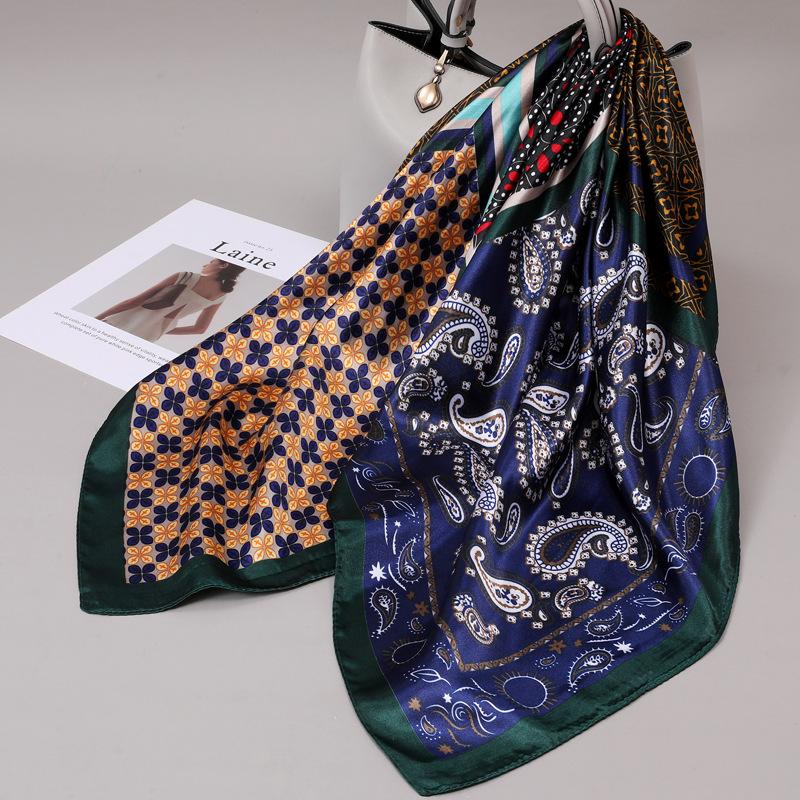 90 Square Scarves, Silk Scarves, Women's New Spring and Summer High-end Sense Versatile, Thin Scarves, Shawls Outside