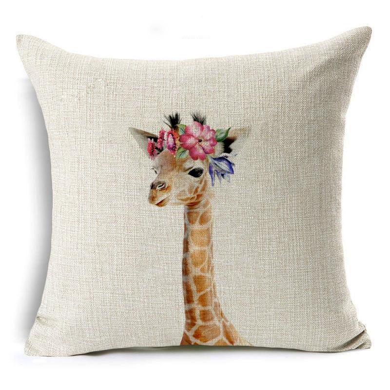 New Cute Little Animal Linen Pillowcase Home Sofa Pillowcase
