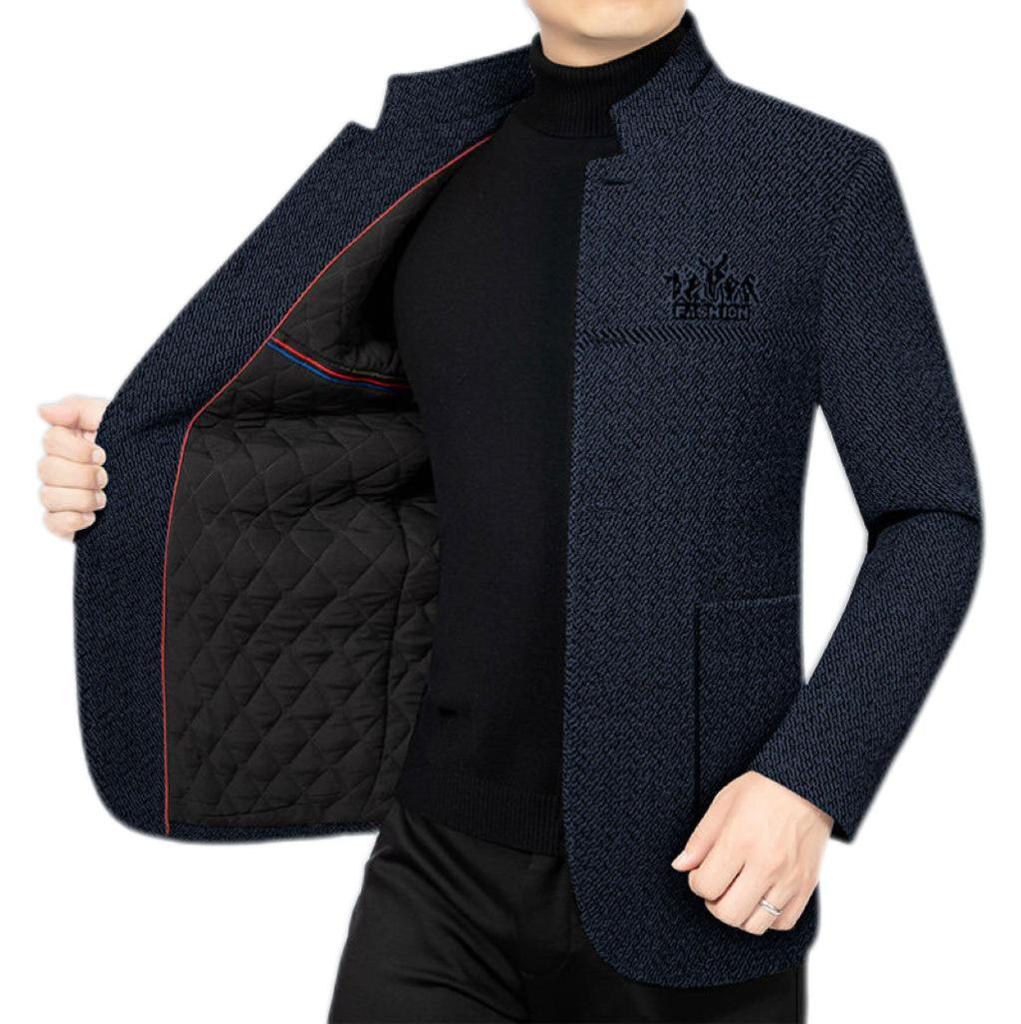 Men's Fleece-Lined Chenille Jacket for Autumn/Winter