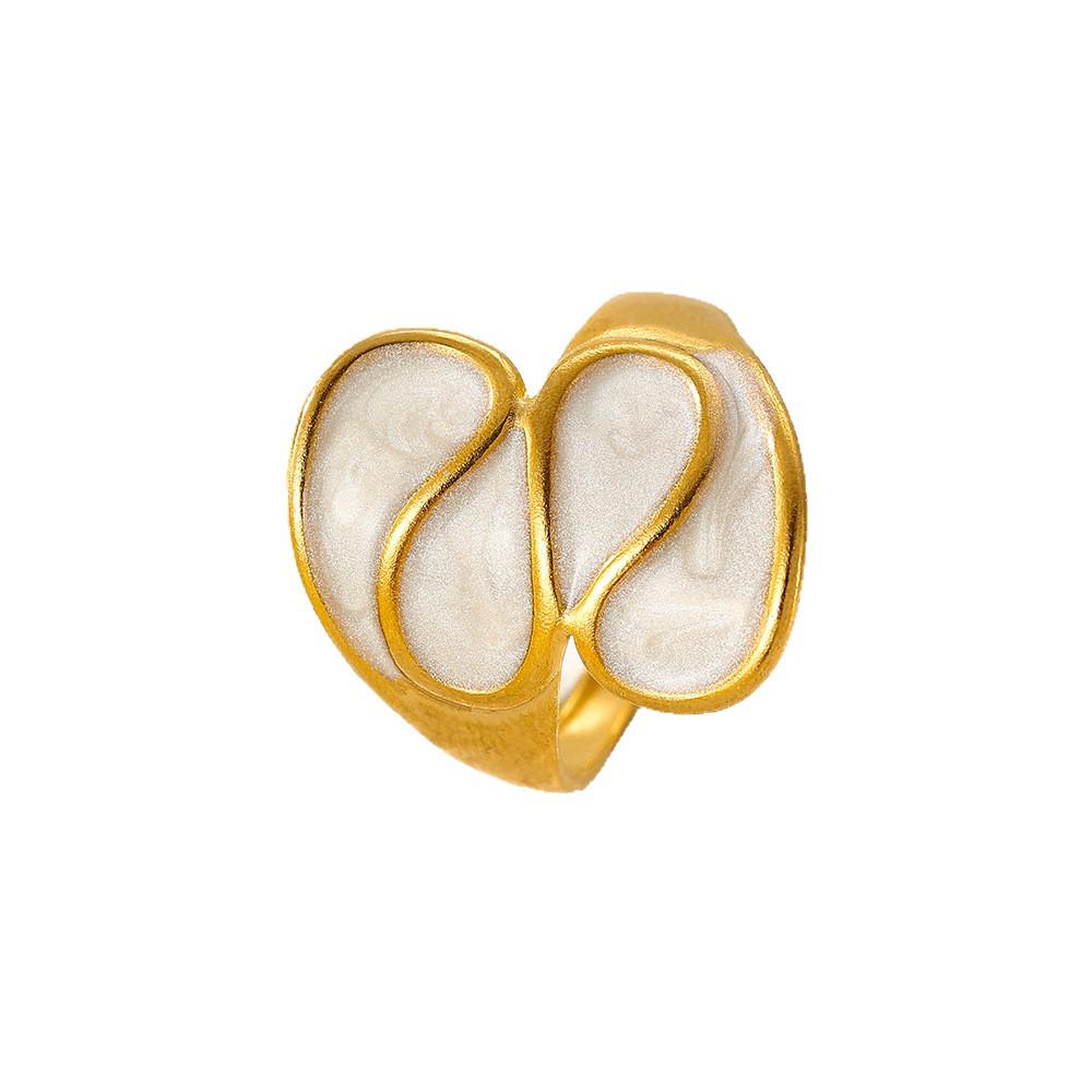 Retro Irregular Water Drop Stainless Steel Ring - Women's Fade-Resistant Drip Oil Adjustable Open Design