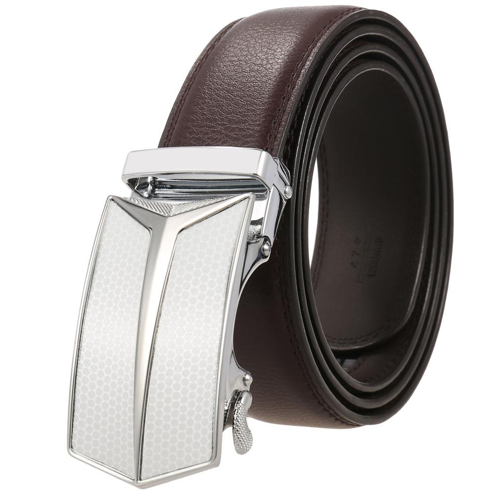 Men'S Belt, Automatic Buckle Cowhide Belt Casual Business Ly36-1314-1