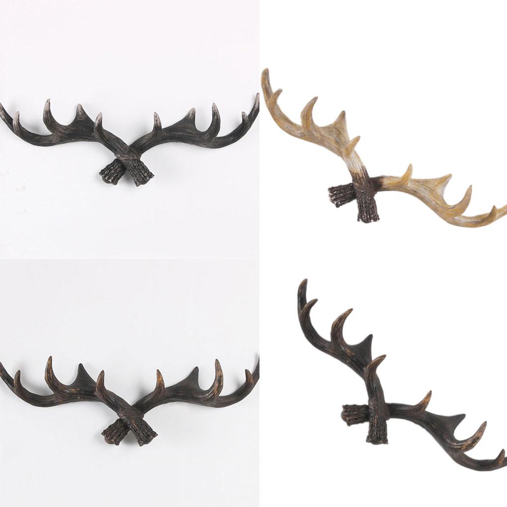 Wall Mounted Hanging Hook Antlers Ox Horn Shape Coat Hanger Holder Door Rack