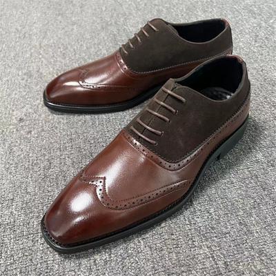 Mode Neue Herren Oxfords Schuhe Braun Schwarz Runde Zehe Schnürschuhe Business Handgefertigte Kleiderschuhe Größe 38-46