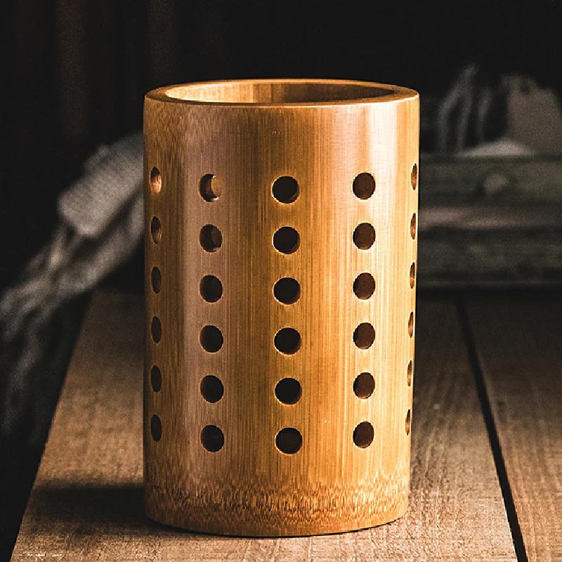 Hollow Bamboo Chopsticks Drain Rack Household Multifunctional Chopsticks Tube Kitchen Chopsticks Storage Tube Drain Rack