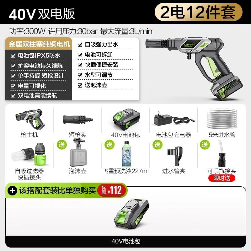 CHUGOUXIANG Cordless Car Washer High-Pressure Water Gun CN plug (adapter included)