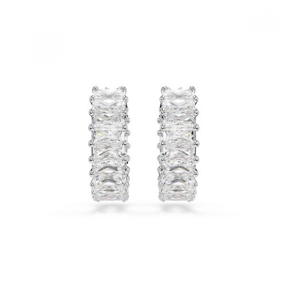 Swarovski Rhodium Hoop Earrings 5733397
