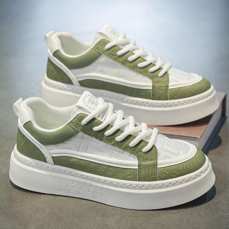 Men's Shoes Summer Breathable Trend Versatile Casual White Board Shoes Youth Non-slip Sports Cloth Shoes White Shoes Trendy Shoes