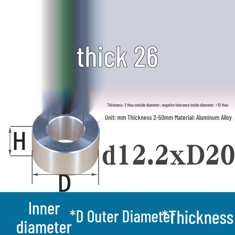 Außen-Ø 20mm Aluminiumlegierung Flache Unterlegscheibe Abstandshalter mit M6/M8/M10/M12 Innenloch - Metallwellenbuchse Isoliersäule.