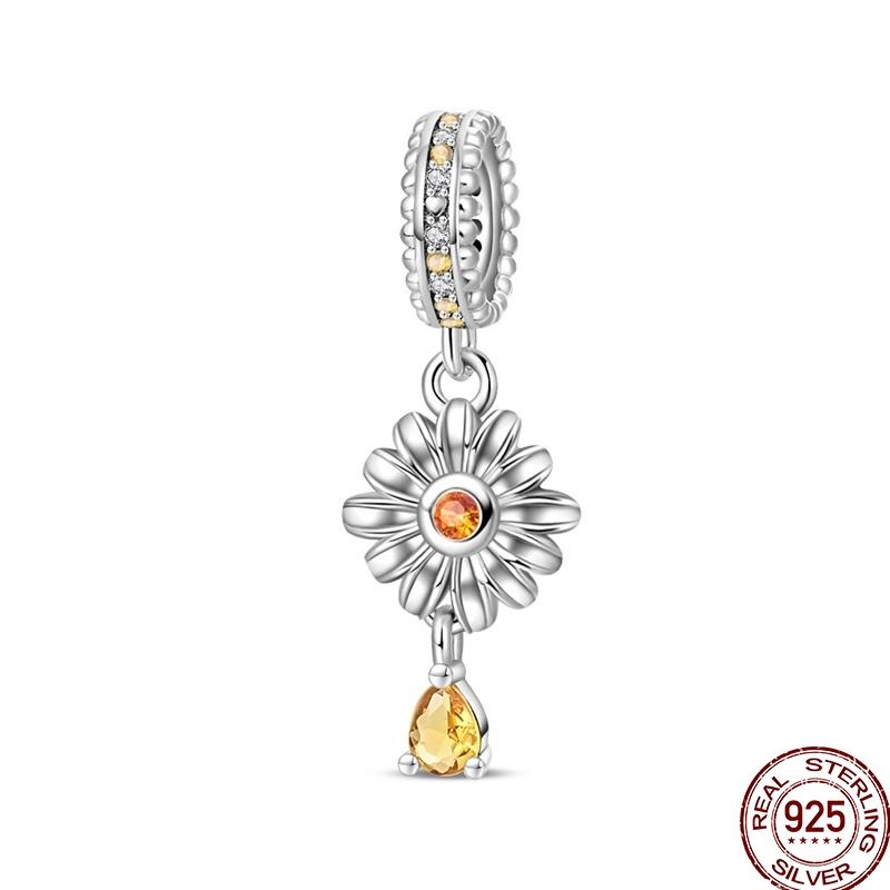 Real Copper Sunflower Series Charm Love Heart Blessing Series Suitable For 3Mm'S Bracelet Ladies Fine Jewelry Gift