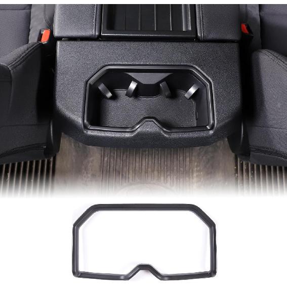 

Aunginsy Rear Seat Central Armrest Cup Holder Cup Trim Frame Compatible with Toyota Tundra/Sequoia 2022-2025 Back Row Center Console Cup Holder Matte Black(Rear)