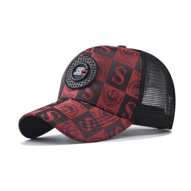 S Print Letter Cotton Baseball Hat Curved Visor Windresistant Design For Adults