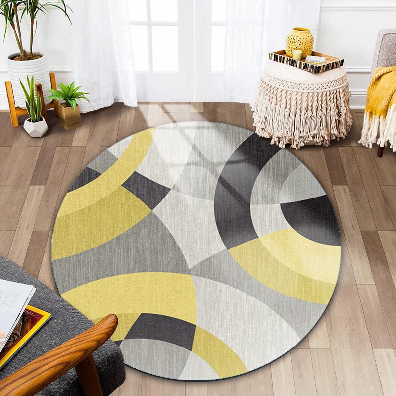 Koberec do obývacího pokoje Severský kulatý Kobereček k posteli do ložnice Podložka pod toaletní stolek Podložka pod počítačovou židli Podložka na podlahu