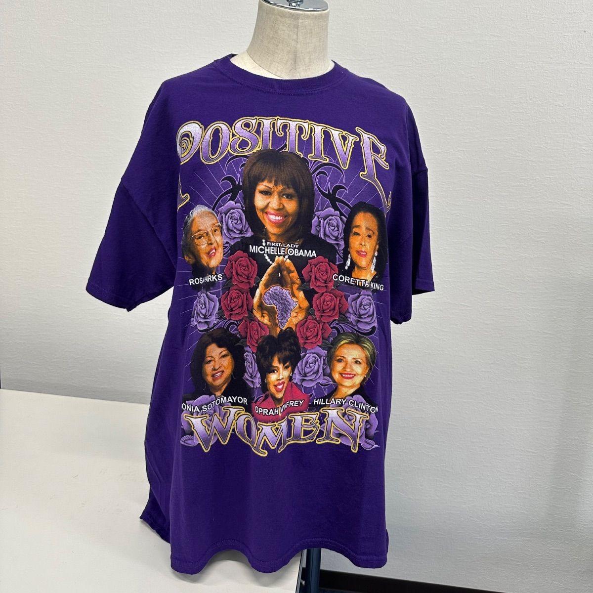 

[USED] Rare Purple Positive Woman Short Sleeve T-Shirt, Size L, Vintage