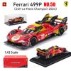 Burago 1:43 Ferrari 2024 499P Nr. 50 24h LE MANS Acrylbox und Sockel Legierung Luxusfahrzeug Diecast-Automodell Spielzeugsammlung