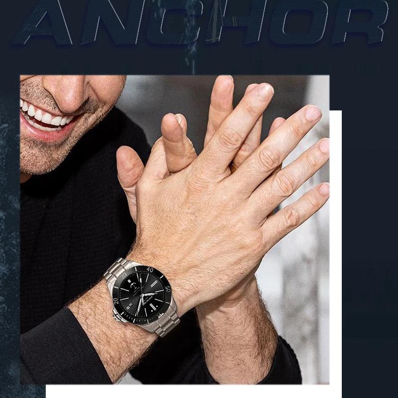 NORTH EDGE Pánské mechanické náramkové hodinky ANCHOR 42MM Luxusní safírové sklo MIYOTA 8215 Automatické hodinky 10bar Vodotěsné hodinky Pánské