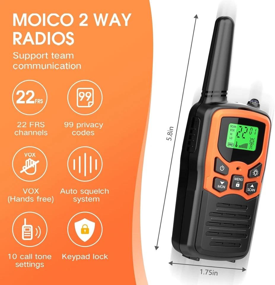 2PCS Handheld Walkie Talkie Radio Long Range 100 Mile Two Way Radio Comunicador Transceiver Charge Headset Waterproof Outdoor