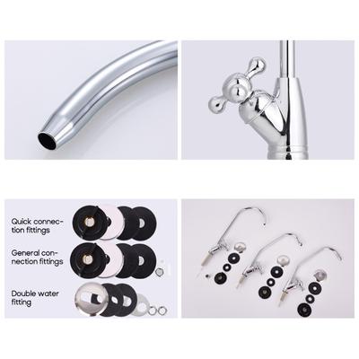 Sink Faucet with Fittings Stainless Drinking Water Faucet Beverage Faucet for Water Purifier 1/4in Tube Faucet Tap Spout