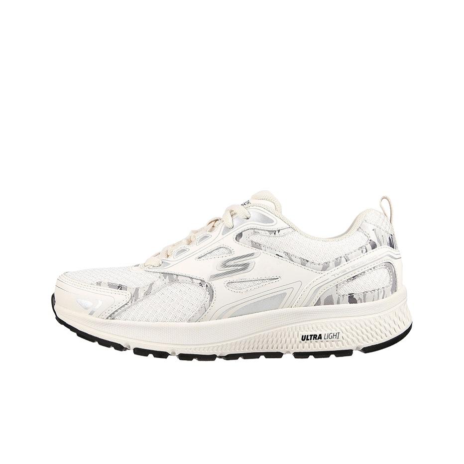 Skechers Go Run Consistent Round Toe Lace-Up Shock Absorbing Durable Low-Top Running Shoes Women Sneaker White 128270-WHT