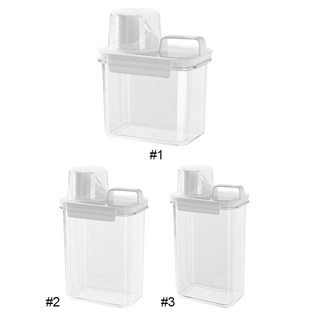 Laundry Detergent Dispenser with Measuring Cup Laundry Powder Container Scent Bead Container for Laundry Room
