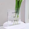 Aesthetic Book Letter Acrylic Vase Modern Clear Book Vase Hydroponic Decorative Vase  Desktop