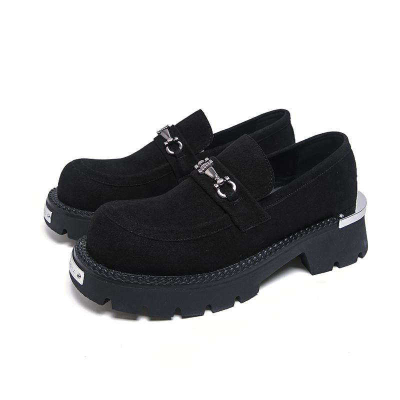 

Мужские лоферы на толстой подошве Джентльменский британский повседневный стиль Работа и вечеринка Повседневный отдых и бизнес Молодежная обувь больших размеров-46 46 чёрный