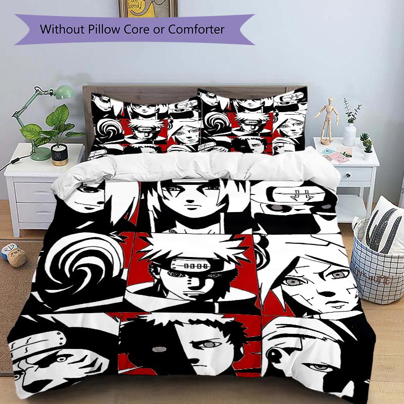Naruto Characters Collage Print 3Pcs Bedding Setduvet Cover With 2 Bedropillowcase Home Birthday Gift