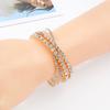 A Hair Generation Claw Chain Open Elastic Bracelet, Four Rows of Cross Full Diamond Steel Wire Bracelet