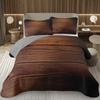 Wood Barn Door Bedspread Queen/Twin Wood Grain Quilted Coverlet Retro Rustic Farmhouse Bedding Set Reversible Grey Quilt Set