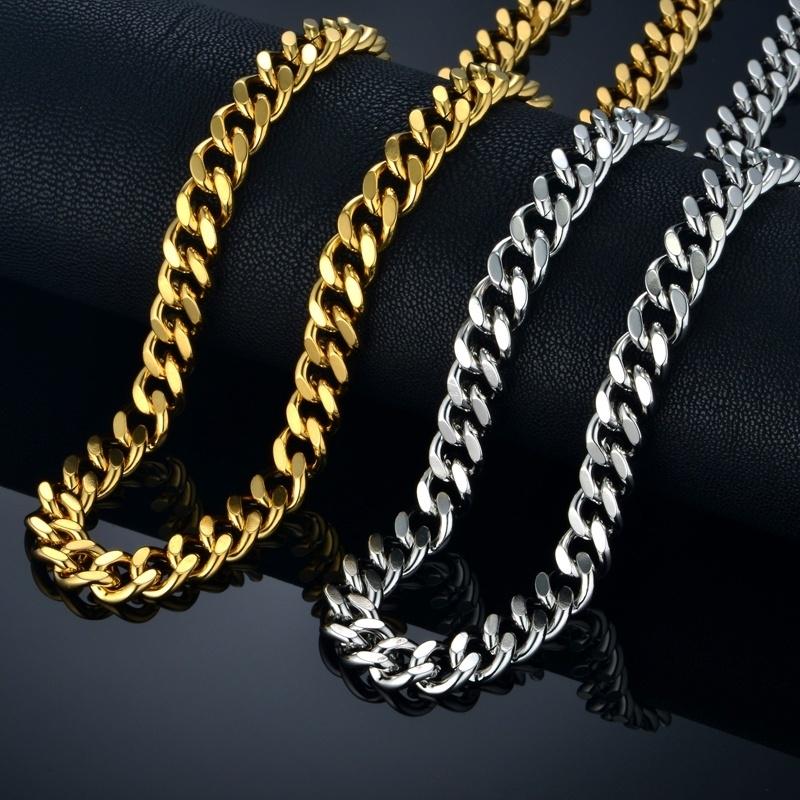 25 Inch Stainless Steel Chain Necklace For Men - 5MM Thick Gold/Silver/Black Link Cable Chain - View #6